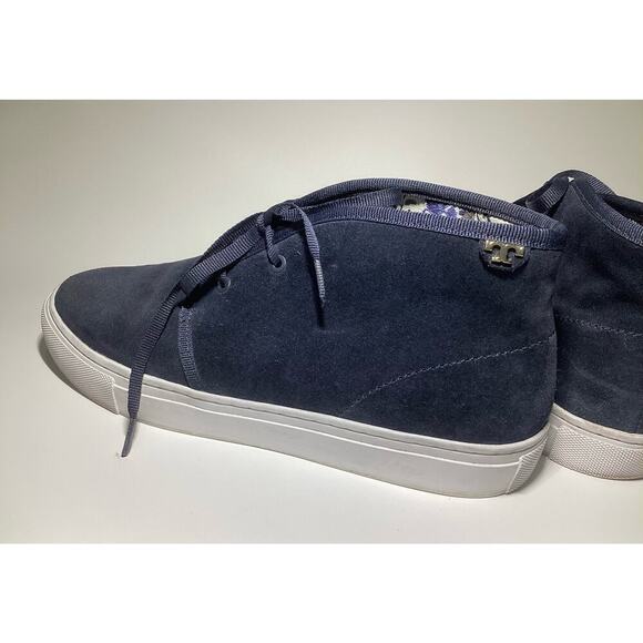 Tory Burch Iggy high top women's 8.5M navy blue suede - Picture 2 of 5